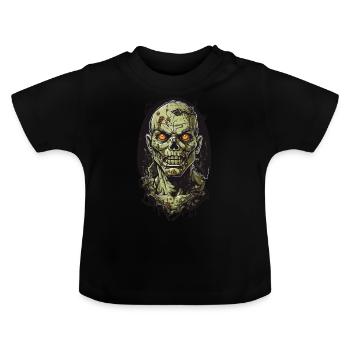 Sinister Zombie Ghoul Halloween Horror Design - Baby Organic T-Shirt with Round Neck - black - Front