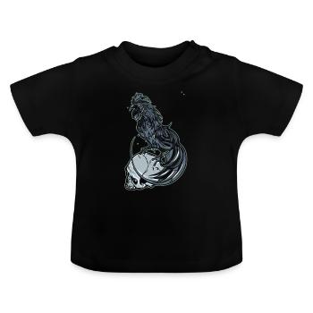 Coq en colère - T-shirt bio col rond Bébé - noir - Devant