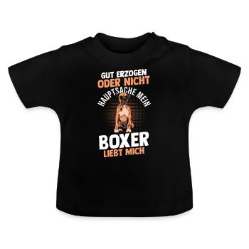 ChienBoxeur allemand - T-shirt bio col rond Bébé - noir - Devant
