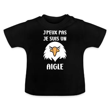 Citation humour Oiseau aigle - T-shirt bio col rond Bébé - noir - Devant