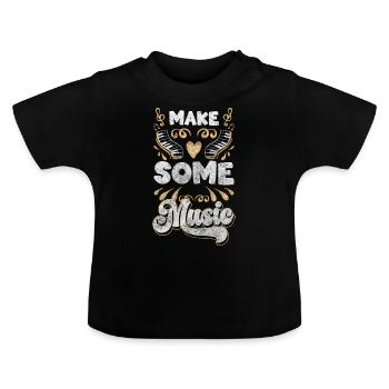 Music Concert Fan - Baby Organic T-Shirt with Round Neck - black - Front