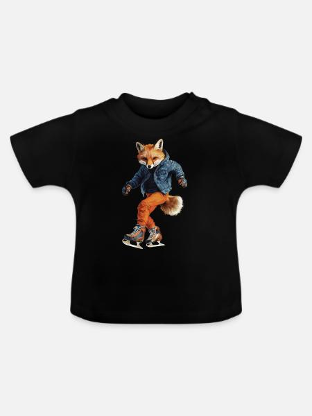 Fuchs - Baby Bio-T-Shirt mit Rundhals - Schwarz