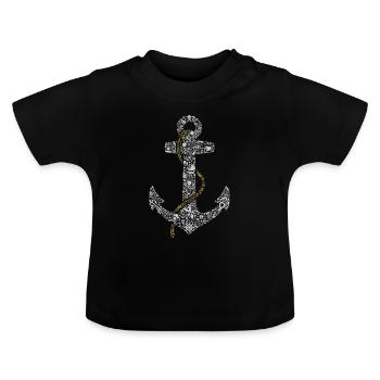 Anker - Baby Bio-T-Shirt mit Rundhals - Schwarz - Vorne