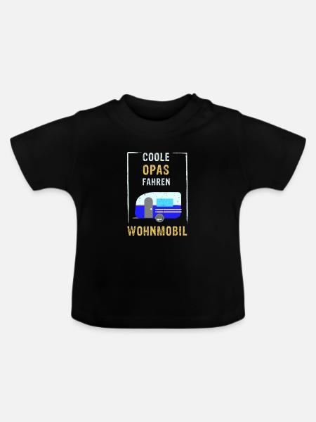 Coole Opas fahren Wohnmobil - Baby Bio-T-Shirt mit Rundhals - Schwarz