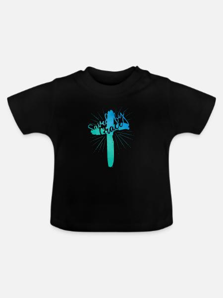 Saved by Grace - Baby Bio-T-Shirt mit Rundhals - Schwarz