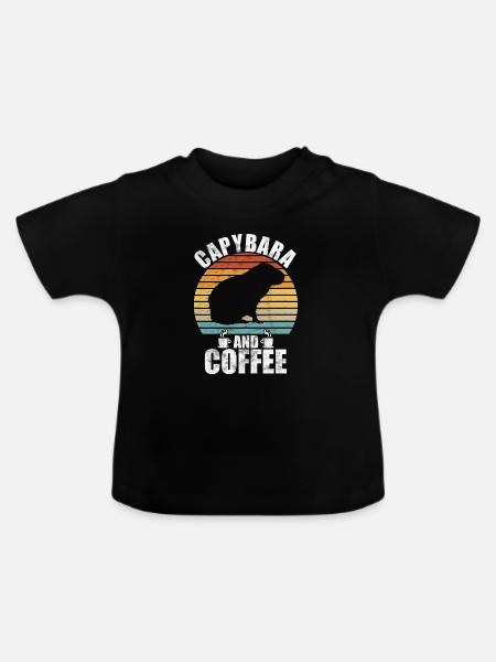 Capybara Zootier Design - Baby Bio-T-Shirt mit Rundhals - Schwarz