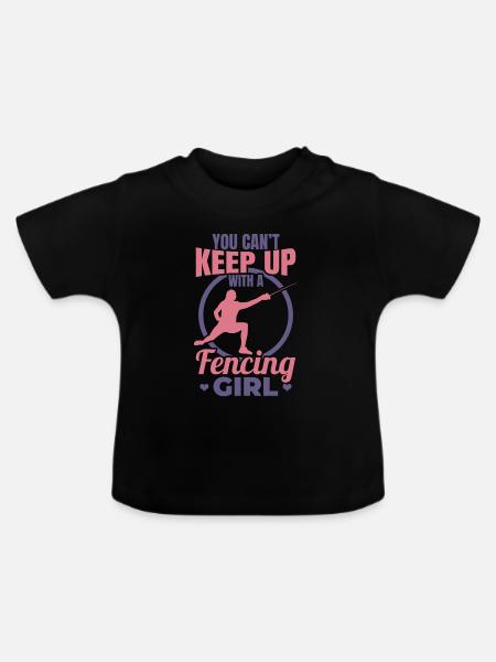 Fecht Mädchen - Baby Bio-T-Shirt mit Rundhals - Schwarz