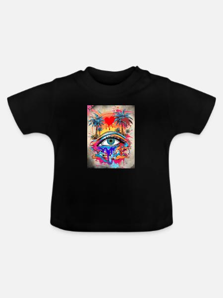 Die Erde tropft - Baby Bio-T-Shirt mit Rundhals - Schwarz