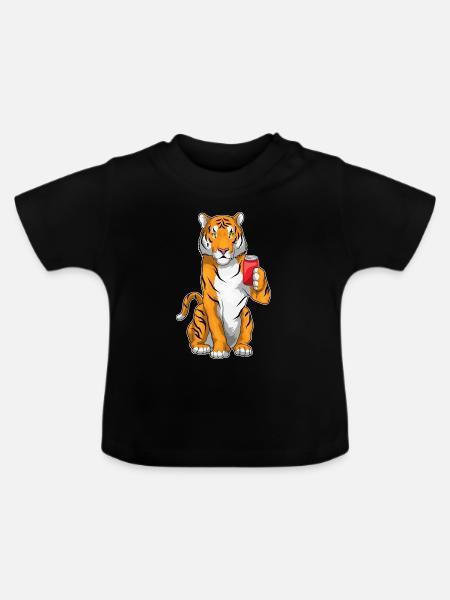 Tiger Dose - Baby Bio-T-Shirt mit Rundhals - Schwarz
