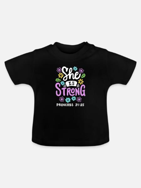 Christlich Glaube Bibelvers - Baby Bio-T-Shirt mit Rundhals - Schwarz