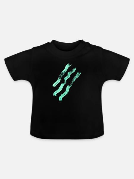 Abstrakte Linien - Minimalismus - Baby Bio-T-Shirt mit Rundhals - Schwarz