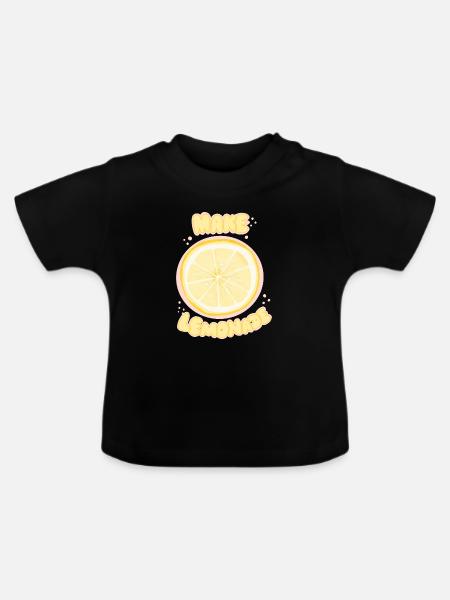 Zitronenlimo - Baby Bio-T-Shirt mit Rundhals - Schwarz