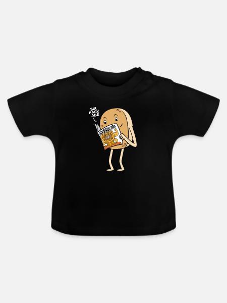 Pfannkuchen - Baby Bio-T-Shirt mit Rundhals - Schwarz