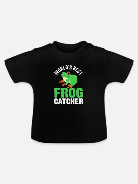 Laubfrosch Frosch - Baby Bio-T-Shirt mit Rundhals - Schwarz