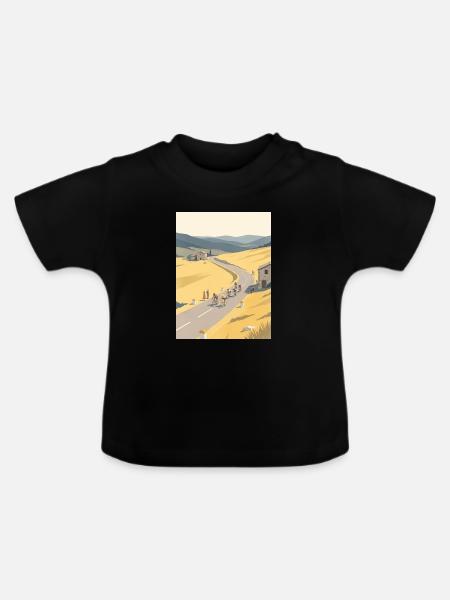 Quiet Breakaway — Radfahrer-Erinnerung - Baby Bio-T-Shirt mit Rundhals - Schwarz