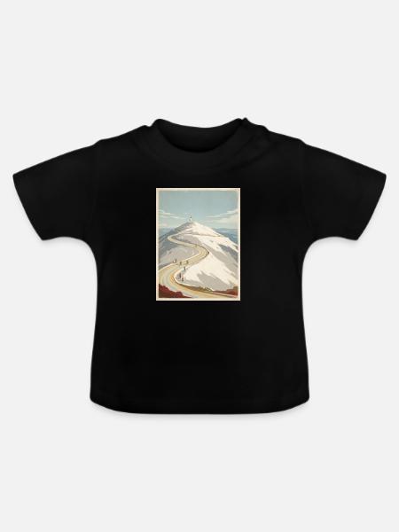 Ventoux Summit Road – Radfahrer-Erinnerung - Baby Bio-T-Shirt mit Rundhals - Schwarz