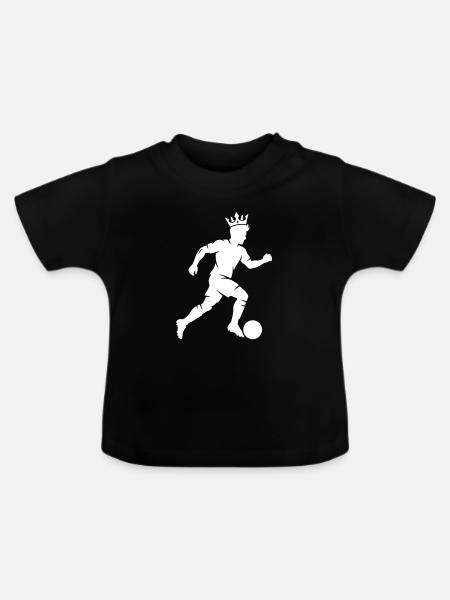 Fussballer Silhouette - Baby Bio-T-Shirt mit Rundhals - Schwarz