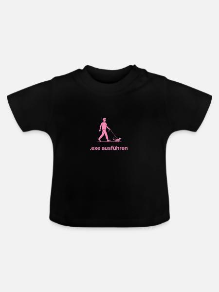 .exe ausführen ADMIN Pink - Baby Bio-T-Shirt mit Rundhals - Schwarz