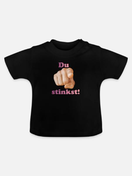 Du stinkst - Baby Bio-T-Shirt mit Rundhals - Schwarz