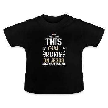 Cette fille court sur Jésus et plein... - T-shirt bio col rond Bébé - noir - Devant