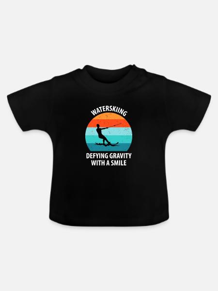 Wasserskier Wasserski Wasserskifahrer - Baby Bio-T-Shirt mit Rundhals - Schwarz