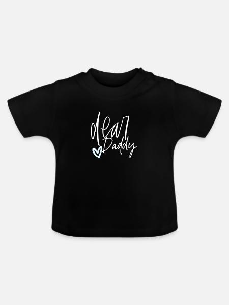 Dear daddy - Baby Bio-T-Shirt mit Rundhals - Schwarz