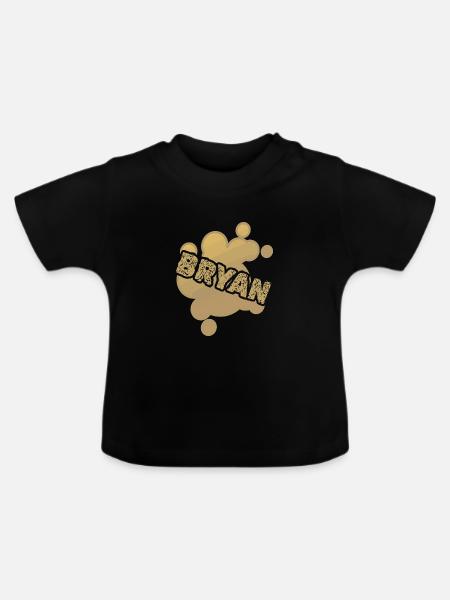 Bryan - Baby Bio-T-Shirt mit Rundhals - Schwarz