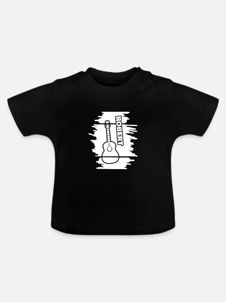 Robert als Guitar - Baby Bio-T-Shirt mit Rundhals - Schwarz