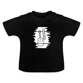 Guitar Marcel - Baby Bio-T-Shirt mit Rundhals - Schwarz - Vorne