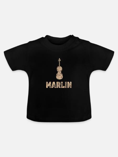Marlin als Bratsche - Baby Bio-T-Shirt mit Rundhals - Schwarz
