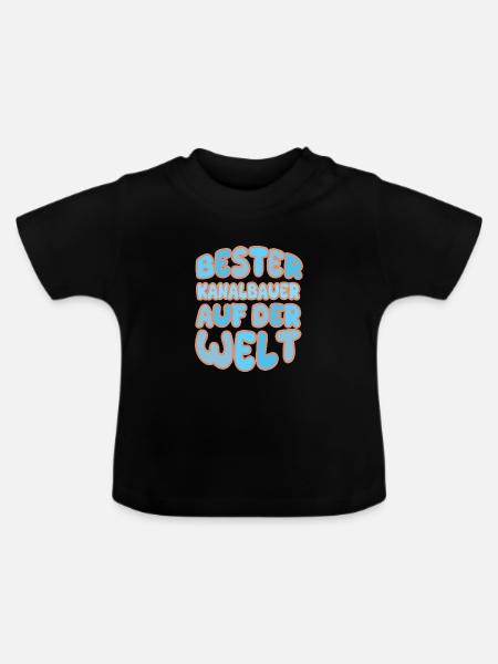 Berufung Kanalbauer - Baby Bio-T-Shirt mit Rundhals - Schwarz