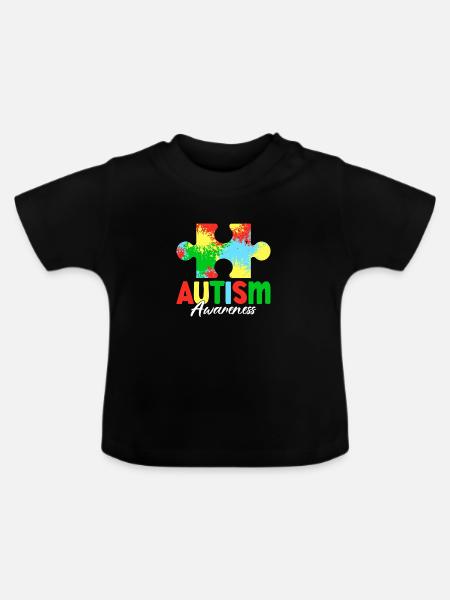 Bewusstsein für Autismus - Baby Bio-T-Shirt mit Rundhals - Schwarz