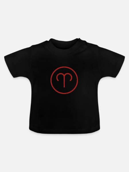 Sternzeichen Widder - Baby Bio-T-Shirt mit Rundhals - Schwarz