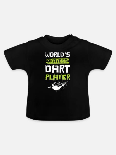 dart spieler - Baby Bio-T-Shirt mit Rundhals - Schwarz