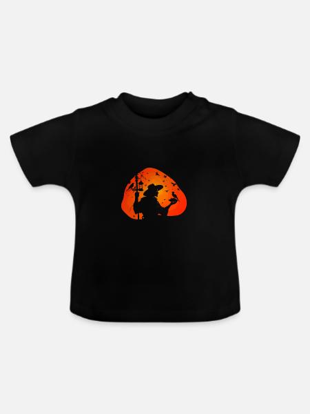 Vogelfütterung - Baby Bio-T-Shirt mit Rundhals - Schwarz