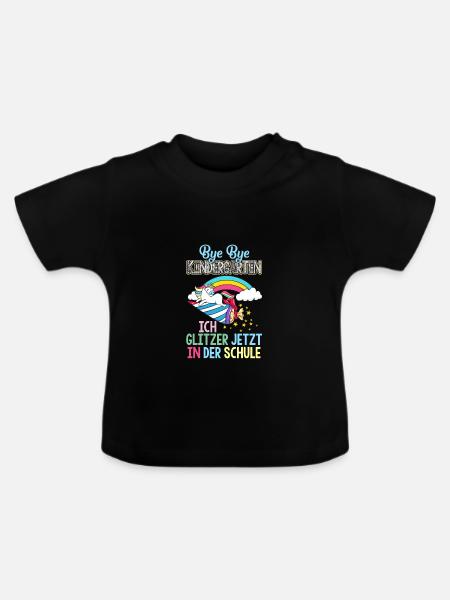 Einhorn 1. Klasse Einschulung Schulanfang Geschenk - Baby Bio-T-Shirt mit Rundhals - Schwarz