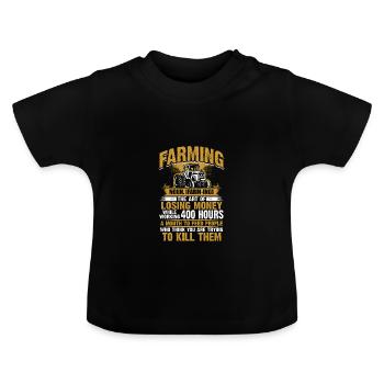Définition agriculteur fermier agriculteur cadeau - T-shirt bio col rond Bébé - noir - Devant