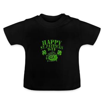St Patrick's Day - Baby Organic T-Shirt with Round Neck - black - Front