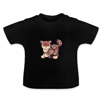 Jaguar Illustration - Baby Bio-T-Shirt mit Rundhals - Schwarz - Vorne