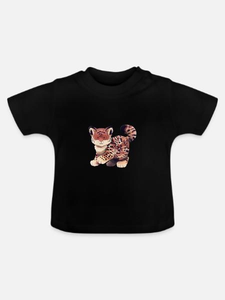 Jaguar illustration - Baby Organic T-Shirt with Round Neck - black