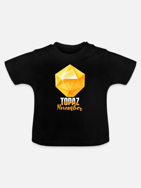 Edelsteine - Baby Bio-T-Shirt mit Rundhals - Schwarz