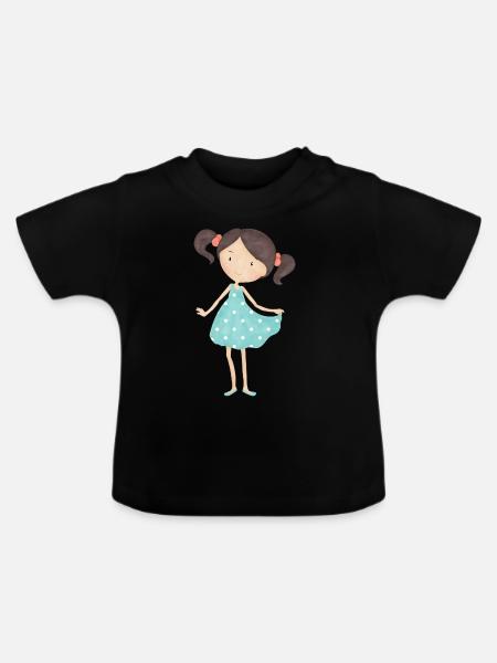 Mädchen - Baby Bio-T-Shirt mit Rundhals - Schwarz