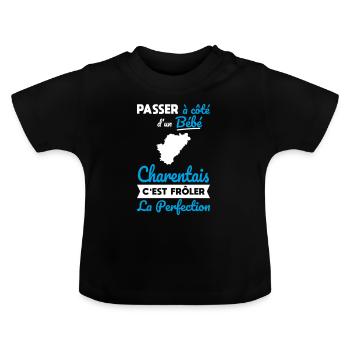 Passer à côté bébé Charentais frôler la perfection - T-shirt bio col rond Bébé - noir - Devant