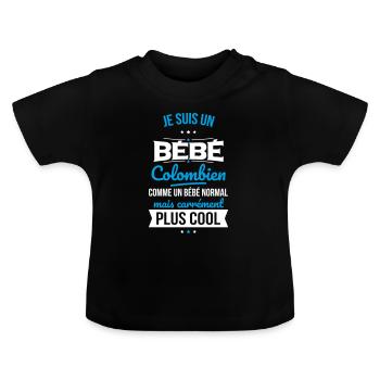 Kolumbianisches Baby Wie ein normales Baby, aber cooler - Baby Bio-T-Shirt mit Rundhals - Schwarz - Vorne