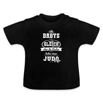 Same Babies The Best Have A Judo Dad - Baby Organic T-Shirt with Round Neck - black - Front