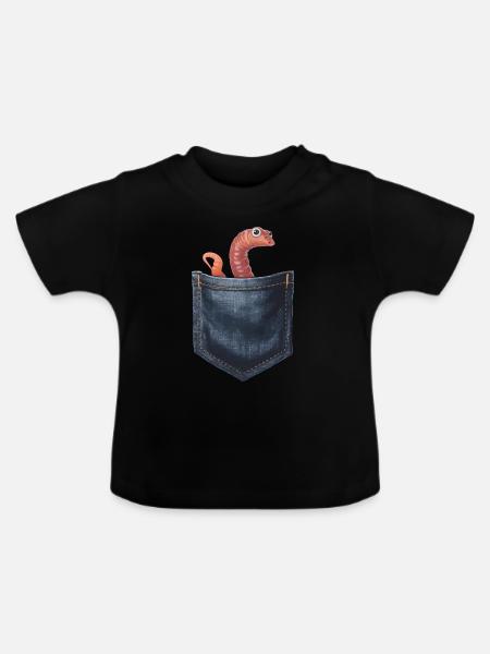 Wurm - Baby Bio-T-Shirt mit Rundhals - Schwarz