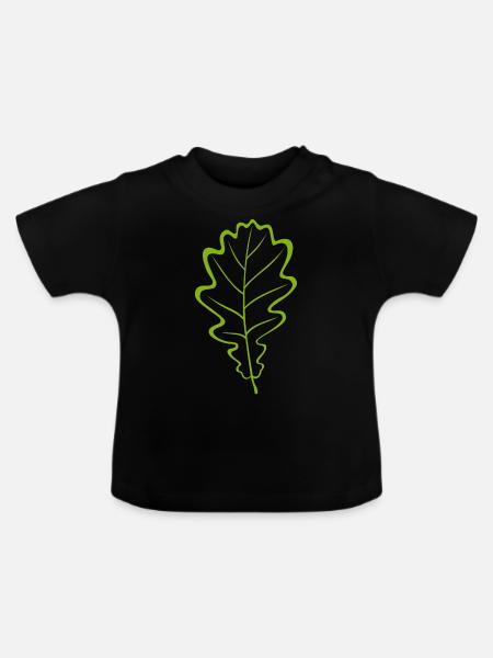 Eiche 2 - Baby Bio-T-Shirt mit Rundhals - Schwarz