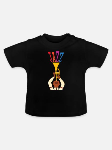 Jazz - Baby Bio-T-Shirt mit Rundhals - Schwarz