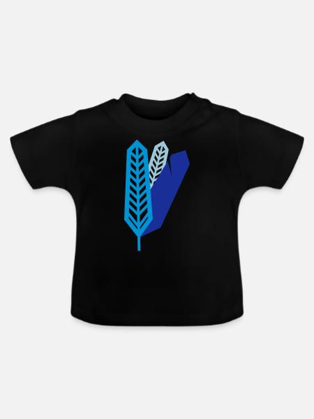 Federn - Baby Bio-T-Shirt mit Rundhals - Schwarz