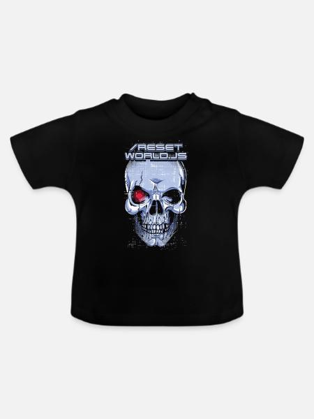 reset world JS - Baby Bio-T-Shirt mit Rundhals - Schwarz